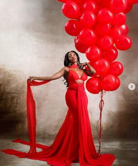 Actress Ini Dima-Okojie Stuns In Red On Her Birthday (Photos)