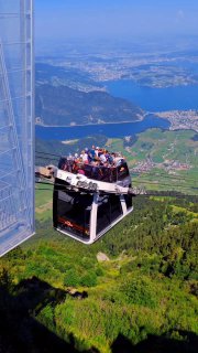 The cable car to Mount Pilatus in the canton of Lucerne is the steepest in the world